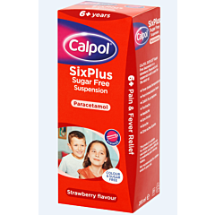 Calpol SixPlus Sugar Free Colour Free Strawberry 200ml