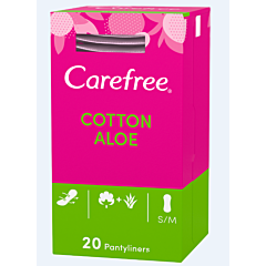 Carefree breathable aloe panty liners x 20