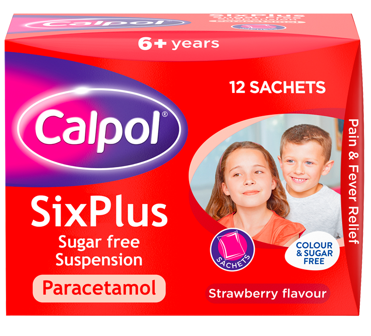Calpol Plus Sugar-Free Sachets 250Mg/5Ml X 12 Size 6 Kids