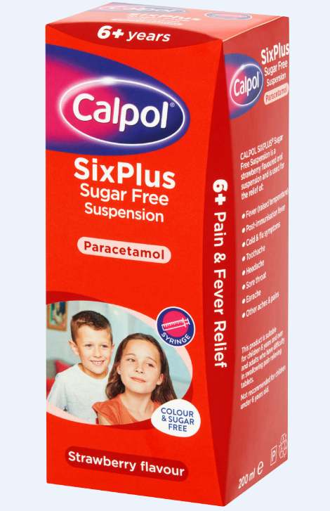 Calpol Sixplus Sugar Free Colour Free Strawberry 200Ml Kids