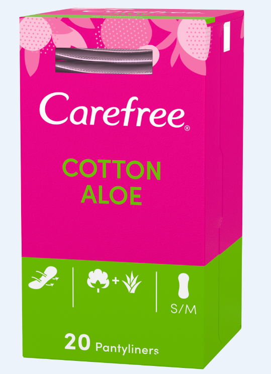 Carefree Breathable Aloe Panty Liners X Size 20
